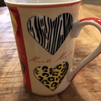 Buy Kent Pottery Fine Porcelain Covered Coffee Mug With Animal Print Hearts Kitchen • 5.22£