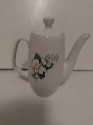 Buy Mid Century Vintage Slyvac Ware White Alpine Rose Coffee Pot Perfect Condition • 5.50£