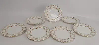 Buy Vintage Paragon Bone China Rose Garland With Scalloped Edges -7 Tea Plates • 26£