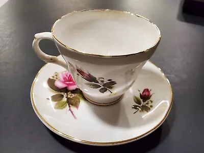 Buy Crown Trent Pink Roses Tea Cup & Saucer Fine Bone China Staffordshire England • 13.97£