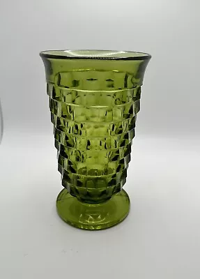 Buy 1  Replacement Vintage 6”Tall 12 Oz Avocado GREEN Cubist Drinking Glass Footed • 8.38£