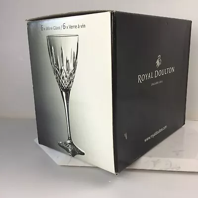 Buy Royal Doulton Earlswood 6 PC. Italian Wine Water Goblet Diamond Cut 8.5 Oz. • 91.16£
