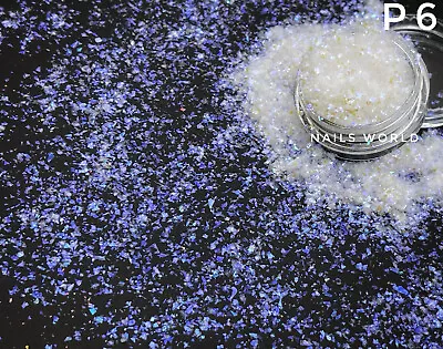 Buy Crushed Mylar Broken Glass Nail Art Glitter Holographic Mirror Flakes Shell Foil • 2.69£