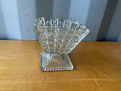 Buy Vintage Cut Glass Pedestal Trinket Dessert Serving Bowl • 4.99£