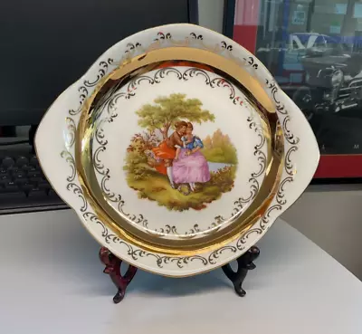 Buy Gloria Fine Porcelain Bavarian Gold Display Plate Dish Fragonard Pattern 26cm • 25£