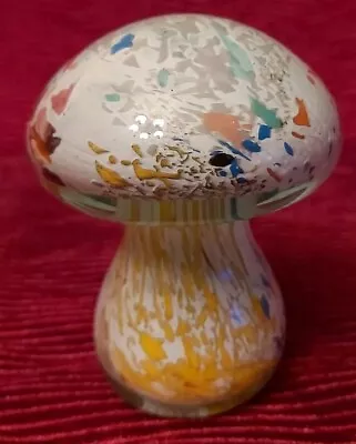 Buy Rare Vintage Mdina Glass Mushroom. Orange White Brown Paperweight Signed MINT • 19.99£