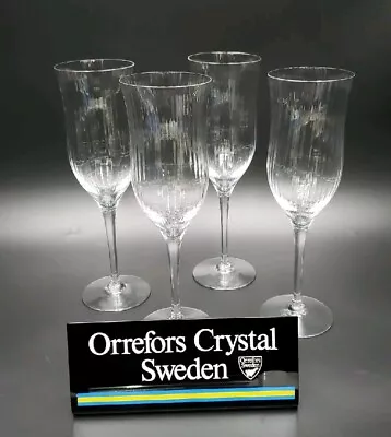 Buy Orrefors Crystal HARMONY Set(s) 4 Water Goblets EXCELLENT+ Straight Optic • 82.83£