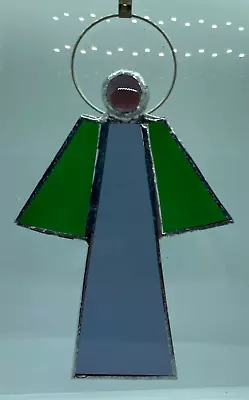 Buy F010 Stained Glass Suncatcher Hanging Angel Christmas 15cm Purple Green • 8.50£