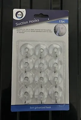 Buy Clear Suction Hooks 12pc Glass Window Hang Decorations Plastic Home Sticks Hook • 2.99£