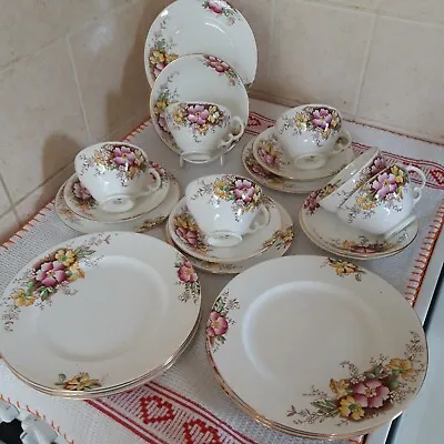 Buy ADDERLEY Vintage Tea Set Tea Cup Trio - PINK Floral • 40£