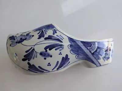 Buy Vintage Large Hand Painted D.P Delft Blue & White Porcelain Clog • 6£