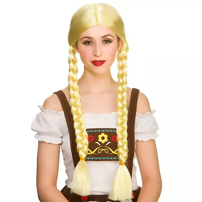 Buy German Bavarian Beer Girl Wig Oktoberfest Tavern Wench Fancy Dress • 11.49£