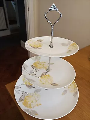 Buy Laura Ashley 3 Tier Hydrangea Cake Stand Bone China • 5.50£