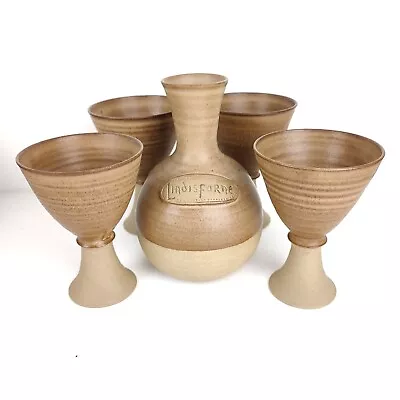 Buy Lindisfarne Holy Island Studio Pottery Mead Carafe & 4x Goblets • 75£