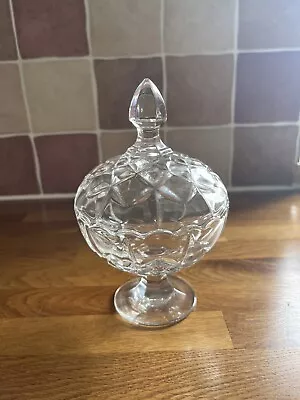 Buy Large Vintage Glass Pedestal Lidded Bonbon Sweet Dish Bowl Retro Storage Jar • 10£