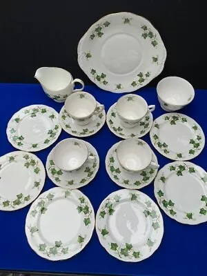 Buy Colclough  Ivy Leaf Tea Cup Saucers Side Plates X 4 Tea 6 X Side Plates 13 Piece • 35£