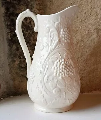 Buy Large White Vintage Portmeirion Parian Ware Jug / Vase - Grapes  • 12.95£