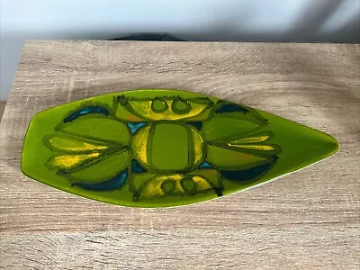 Buy Vintage Poole Pottery Delphis Spear Shaped Plate / Dish Green • 56.99£