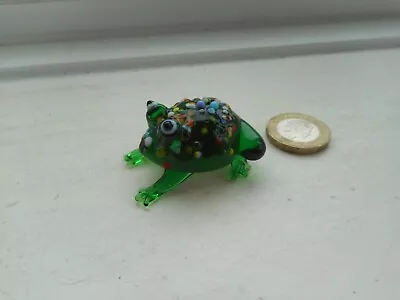 Buy Frog - Beautiful, Coloured Glass - Green & Multi Colours -miniature Frog • 4.80£