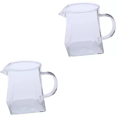 Buy  Set Of 2 Glass Justice Cup Mini Teapot Square Coffee Creamer • 18.25£