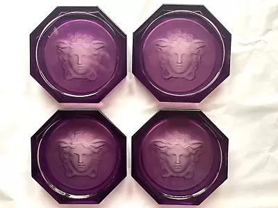 Buy Rosenthal Versace Glass Coasters Brand New Colour Amethyst Drinks Wine Boxed • 128£