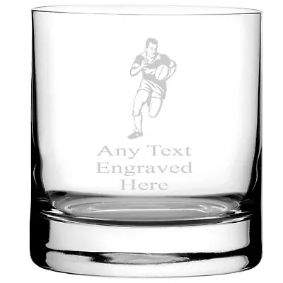Buy Engraved Rugby Whisky / Whiskey Mixer Glass Wg204 In Silk Lined Gift Box • 9.99£