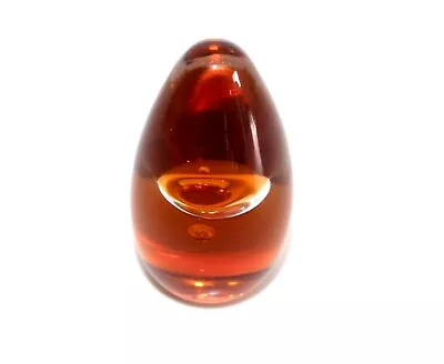 Buy Vintage Amber Teardrop Wedgewood Glass Paperweight • 18£