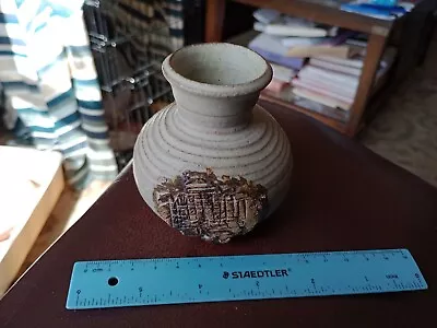 Buy Brutalist Studio Pottery Bud Vase Beige Glaze. 3  Tall, 1.5  Rim Dia. • 8£