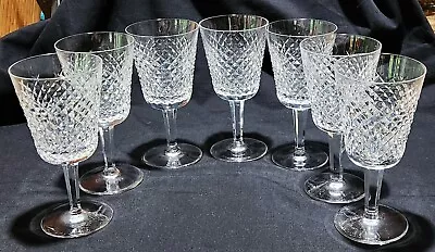 Buy Set/7 Signed Waterford Crystal Stemware 7 Inch Water Goblet Glasses Alana Lot • 181.73£