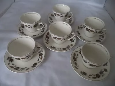 Buy SPRINGWOOD - 6 Cups & Saucers. Ironstone Ware By Myott.  Made In England. • 12£