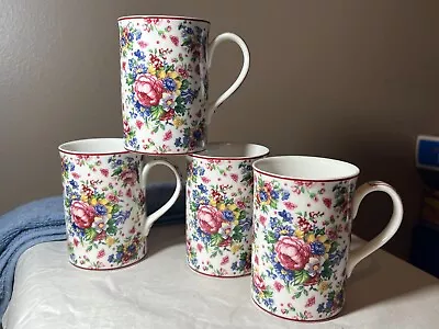 Buy Royal Albert Lady Carlyle Fine Bone China Set Of 4 Chintz Rose Mugs Afternoon Te • 20.96£