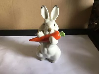 Buy Vintage USSR Lomonosov Pottery Rabbit With Carrot In Mouth 5  High 2 1/2  Long  • 32£