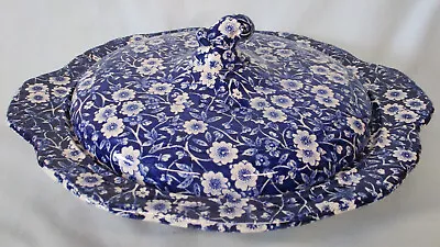 Buy Crownford China Staffordshire Calico Blue Covered Round Serving Bowl 9  • 93.09£