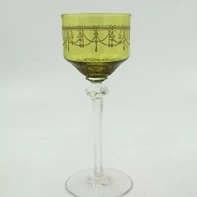 Buy Art Nouveau Theresienthal Wine Glass Green Bowl Gilt Decorations, 1900s • 120£