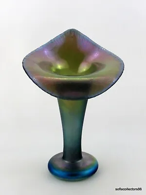 Buy Studio Art Glass Iridescent Jack In The Pulpit (JIP) Vase W 4-pt Pontil Scar • 157.78£