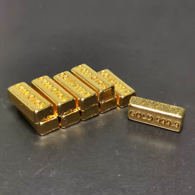 Buy 10Pc 1:12 Scale Dolls House Gold Bricks Prop Bullion Brick Bank Alloy Miniatures • 5.99£