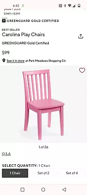 Buy Pottery Barn Kids Carolina Kid Chair Bright Pink-New In Box $99 Retail • 74.49£