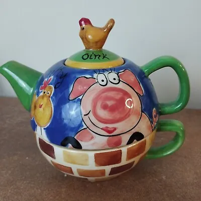 Buy Vintage Price & Kensington 'Pig'  'Tea For One' Integrated Teapot And Cup • 5.95£