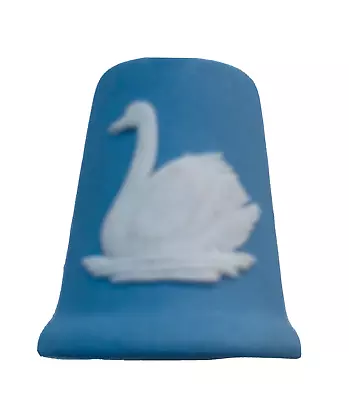 Buy Wedgwood Blue & White Jasper Ware Swan Thimble • 7.99£