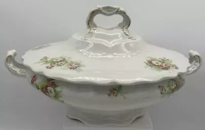 Buy Vtg John Maddock And Sons Royal Vitreous Pink Floral Lidded Round Serving Dish • 23.29£