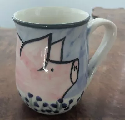 Buy Karen Donleavy Hand Painted Pottery Pig Mug 4.25  • 20.41£