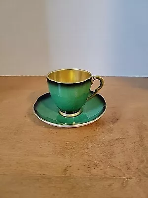 Buy Carlton Ware Demitasse Cup And Saucer Set Green Color • 37.34£