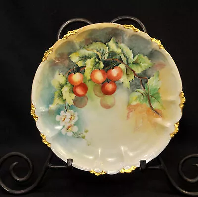 Buy Rosenthal Wall Plate 8  Red Cherries HP Artist O.E. Frauk Claire Mold 1902-1906 • 63.47£