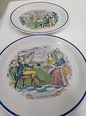 Buy Burslem Pottery Plates. The Washington Family And Signing The Declaration • 4.99£