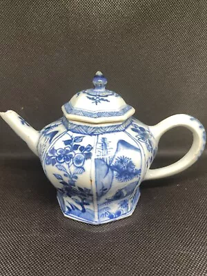 Buy Chinese Antique Porcelain Blue & White Teapot Kangxi Period Landscapes Octagonal • 350£