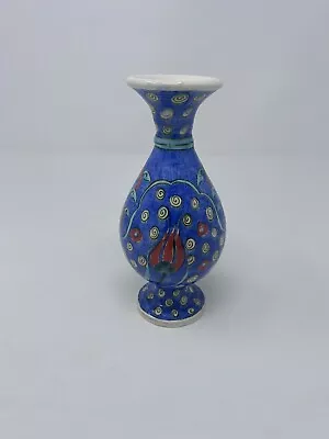 Buy Vintage Decorative Turkish Gini Kutahya Glazed Vase Hand Painted And Signed  • 5£