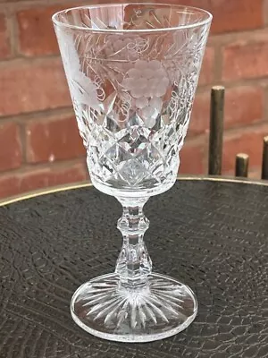 Buy Vintage Royal Brierley Crystal Wine Glass Grapevine Pattern • 14.50£