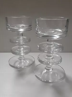 Buy Candle Holders - Designer Wedgwood Signed Vintage Glass Candle Holders - 1970's • 80£