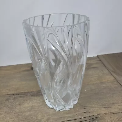Buy Vintage Crystal Cut Glass Barrel Vase 25cm Tall • 7.99£