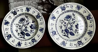 Buy 2X ENGLISH IRONSTONE TABLEWARE (EIT)Serving Bowl Blue&White Dinner Plate England • 90.40£